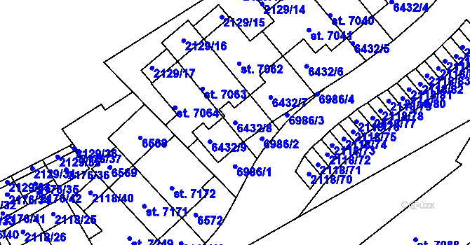 Parcela st. 6432/8 v KÚ Beroun, Katastrální mapa