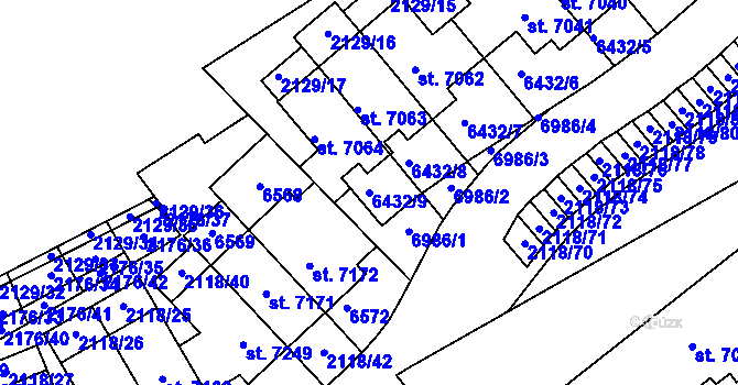 Parcela st. 6432/9 v KÚ Beroun, Katastrální mapa