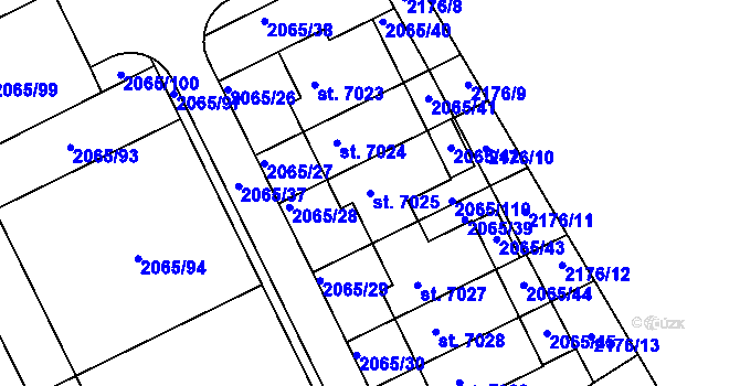 Parcela st. 7025 v KÚ Beroun, Katastrální mapa