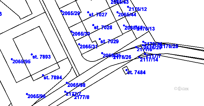 Parcela st. 2065/25 v KÚ Beroun, Katastrální mapa