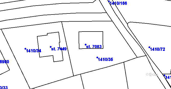 Parcela st. 7083 v KÚ Beroun, Katastrální mapa
