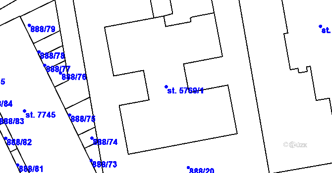 Parcela st. 5769/1 v KÚ Beroun, Katastrální mapa
