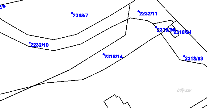 Parcela st. 2318/14 v KÚ Beroun, Katastrální mapa