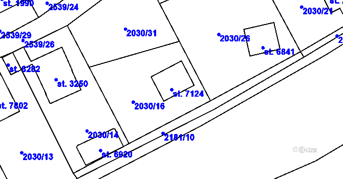 Parcela st. 7124 v KÚ Beroun, Katastrální mapa