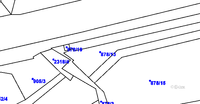 Parcela st. 878/13 v KÚ Beroun, Katastrální mapa