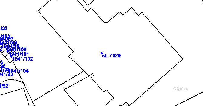 Parcela st. 7129 v KÚ Beroun, Katastrální mapa