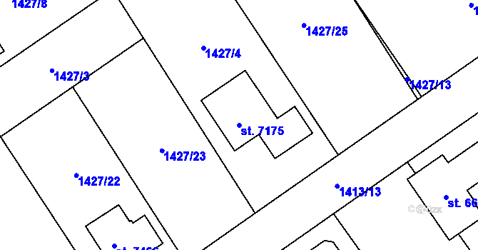 Parcela st. 7175 v KÚ Beroun, Katastrální mapa