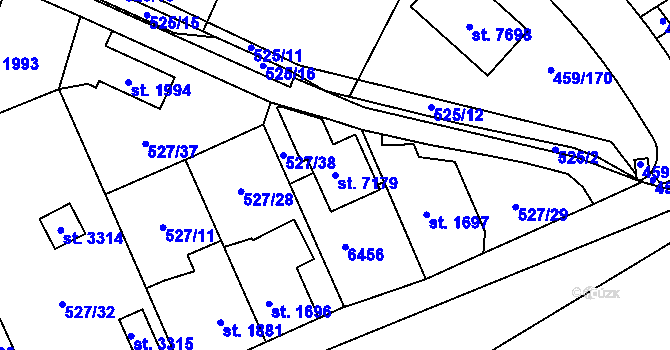 Parcela st. 7179 v KÚ Beroun, Katastrální mapa