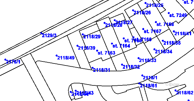 Parcela st. 7163 v KÚ Beroun, Katastrální mapa