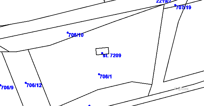Parcela st. 7209 v KÚ Beroun, Katastrální mapa