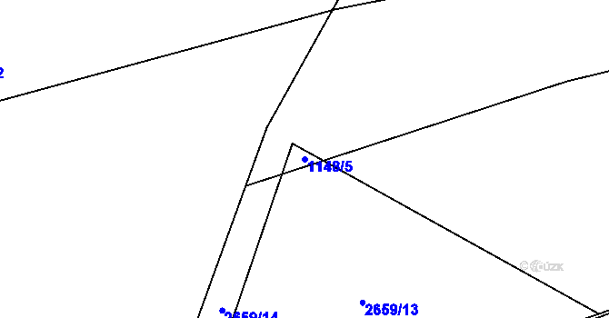 Parcela st. 1148/5 v KÚ Beroun, Katastrální mapa