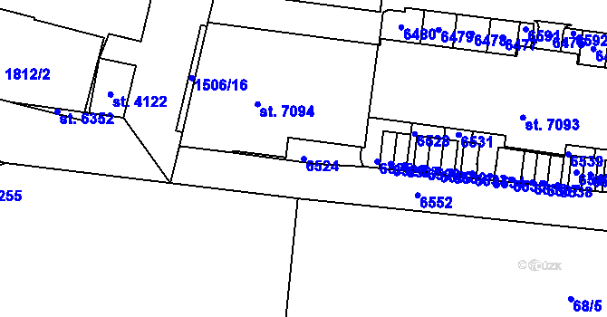 Parcela st. 6524 v KÚ Beroun, Katastrální mapa