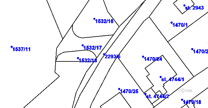 Parcela st. 2293/6 v KÚ Beroun, Katastrální mapa