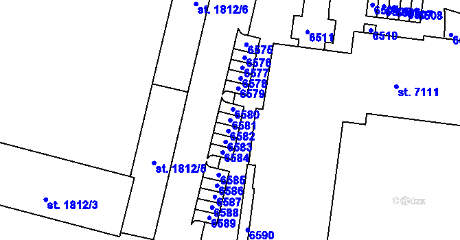 Parcela st. 6581 v KÚ Beroun, Katastrální mapa