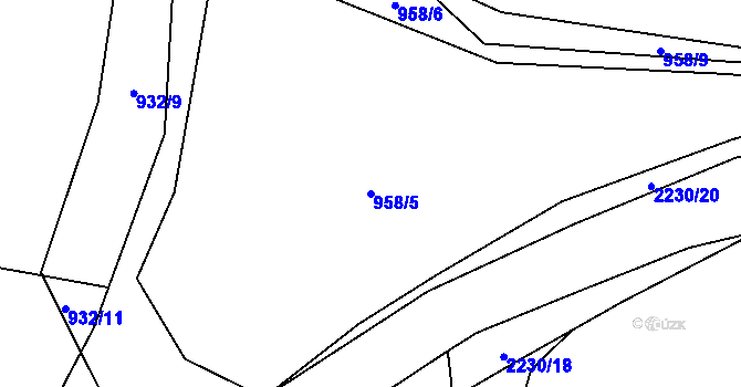 Parcela st. 958/5 v KÚ Beroun, Katastrální mapa