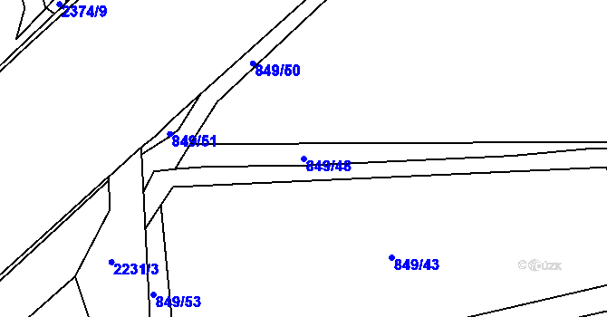 Parcela st. 849/48 v KÚ Beroun, Katastrální mapa