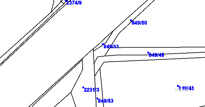 Parcela st. 849/49 v KÚ Beroun, Katastrální mapa