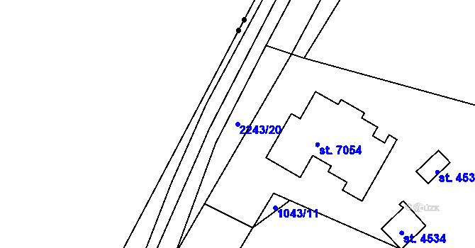 Parcela st. 2243/20 v KÚ Beroun, Katastrální mapa