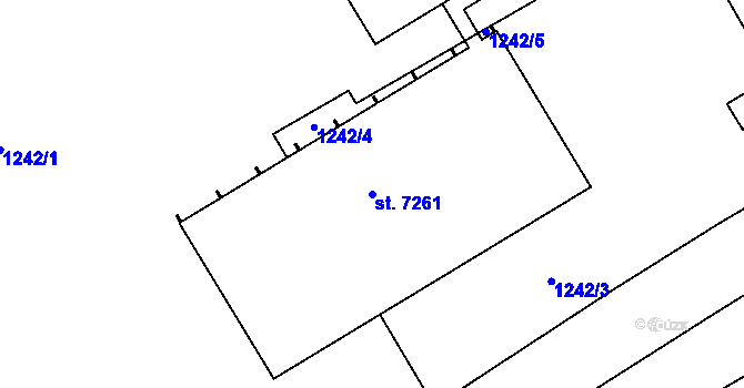 Parcela st. 7261 v KÚ Beroun, Katastrální mapa