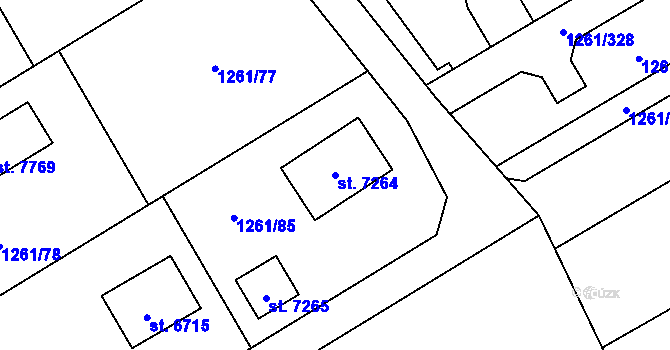 Parcela st. 7264 v KÚ Beroun, Katastrální mapa