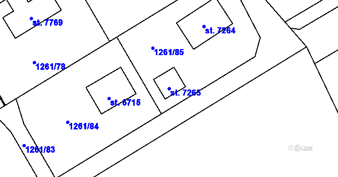 Parcela st. 7265 v KÚ Beroun, Katastrální mapa