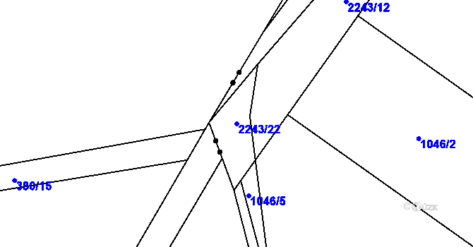 Parcela st. 2243/22 v KÚ Beroun, Katastrální mapa