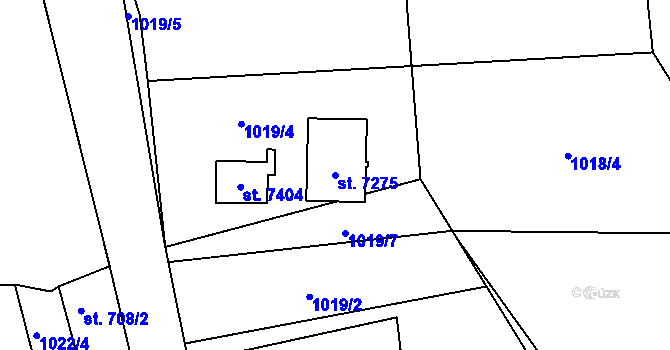 Parcela st. 7275 v KÚ Beroun, Katastrální mapa