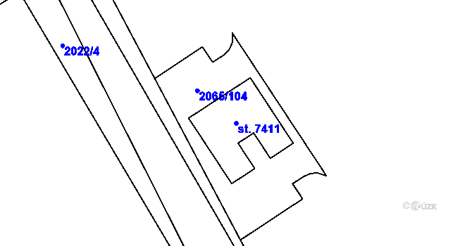 Parcela st. 7411 v KÚ Beroun, Katastrální mapa