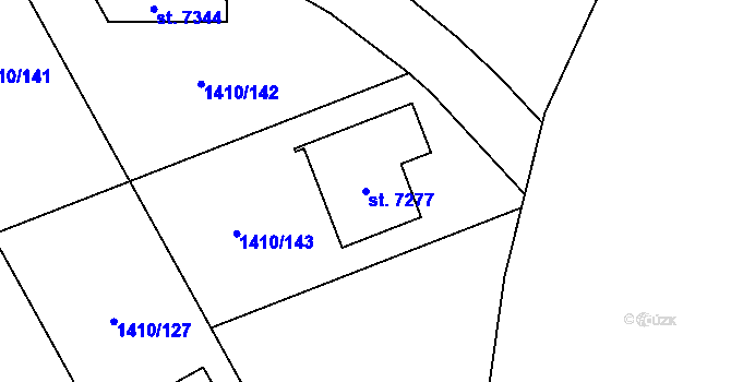 Parcela st. 7277 v KÚ Beroun, Katastrální mapa