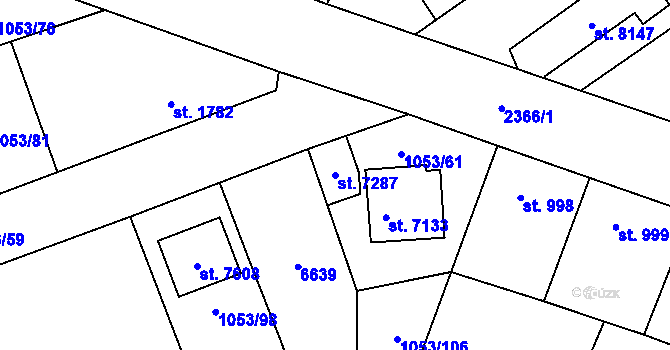 Parcela st. 7287 v KÚ Beroun, Katastrální mapa
