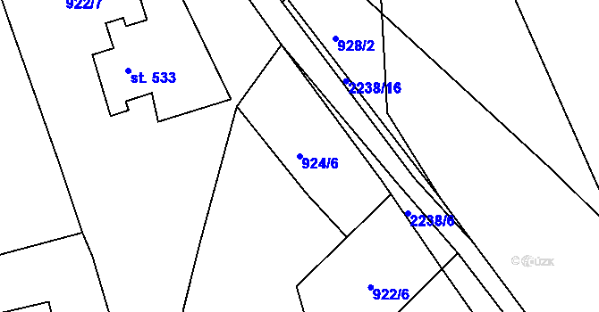Parcela st. 924/6 v KÚ Beroun, Katastrální mapa