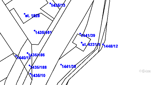 Parcela st. 4231/1 v KÚ Beroun, Katastrální mapa