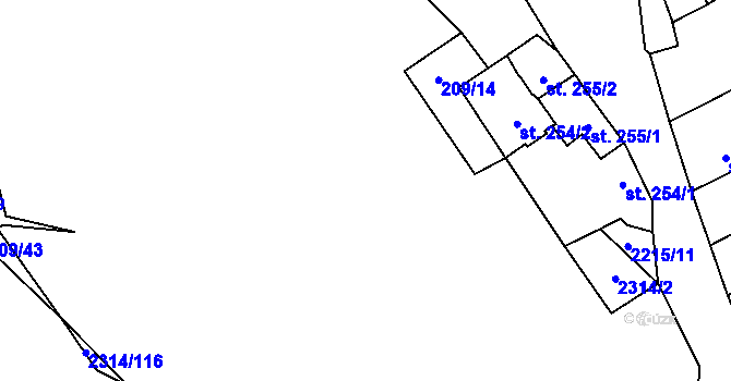 Parcela st. 209/41 v KÚ Beroun, Katastrální mapa