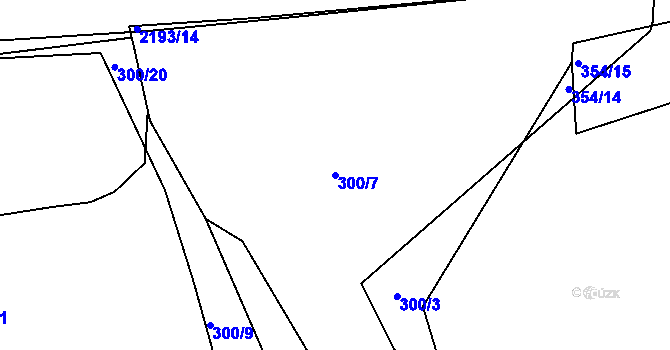 Parcela st. 300/7 v KÚ Beroun, Katastrální mapa
