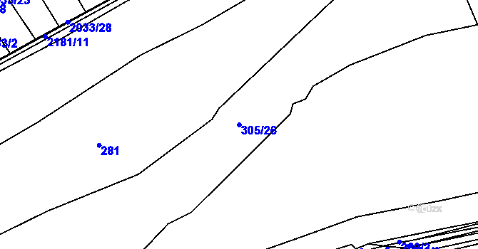 Parcela st. 305/26 v KÚ Beroun, Katastrální mapa
