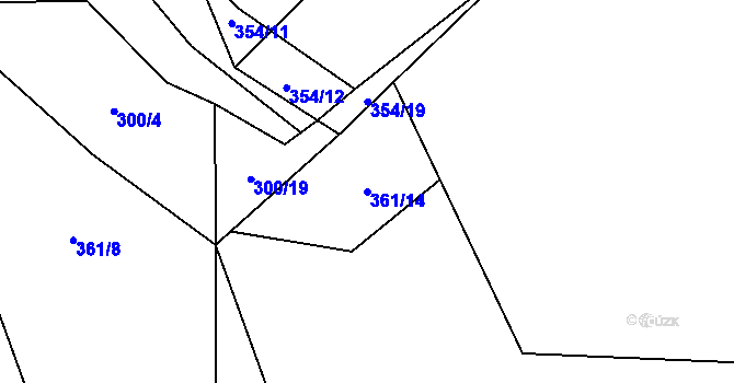 Parcela st. 361/14 v KÚ Beroun, Katastrální mapa