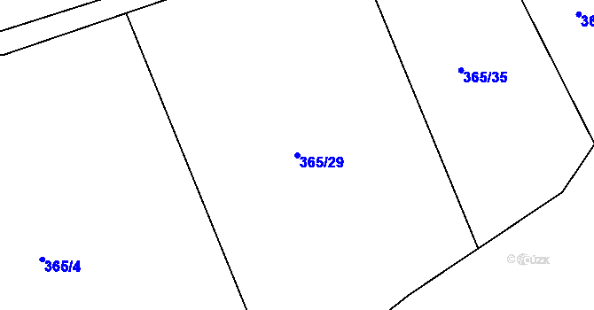 Parcela st. 365/29 v KÚ Beroun, Katastrální mapa