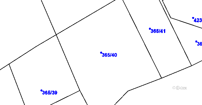 Parcela st. 365/40 v KÚ Beroun, Katastrální mapa