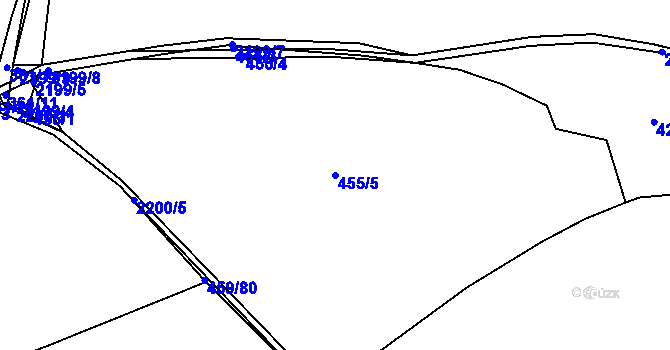 Parcela st. 455/5 v KÚ Beroun, Katastrální mapa