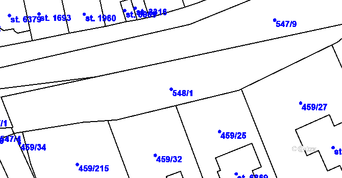 Parcela st. 548/1 v KÚ Beroun, Katastrální mapa