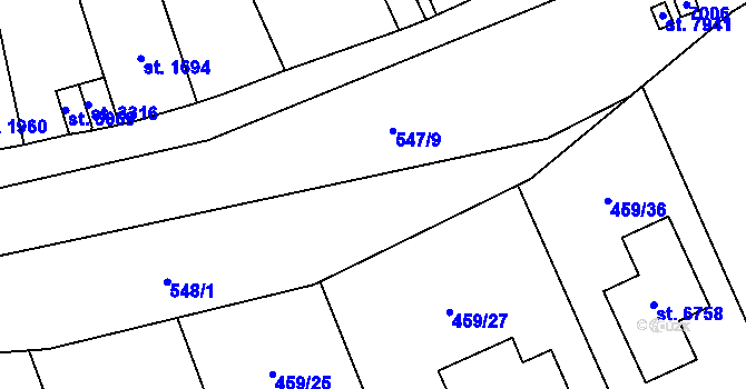 Parcela st. 548/2 v KÚ Beroun, Katastrální mapa