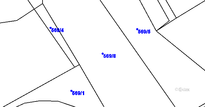 Parcela st. 569/8 v KÚ Beroun, Katastrální mapa
