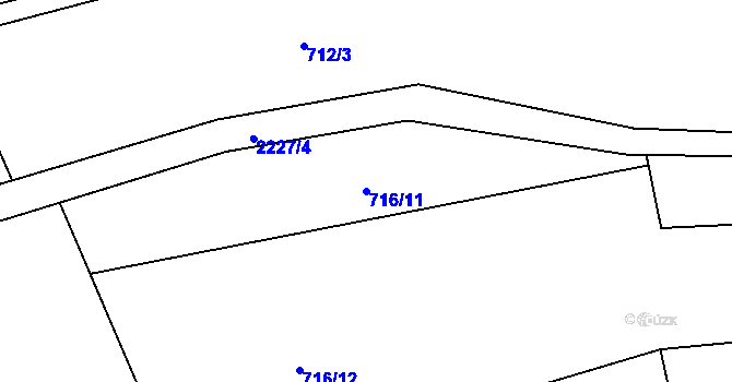 Parcela st. 716/11 v KÚ Beroun, Katastrální mapa