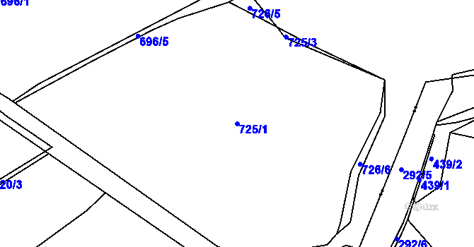 Parcela st. 725/1 v KÚ Beroun, Katastrální mapa