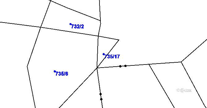 Parcela st. 735/17 v KÚ Beroun, Katastrální mapa