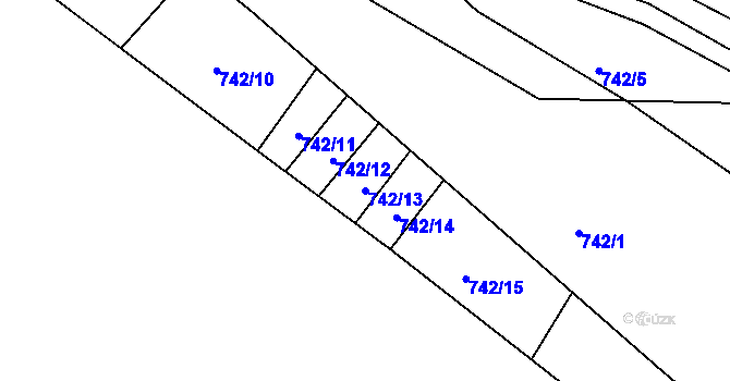 Parcela st. 742/13 v KÚ Beroun, Katastrální mapa