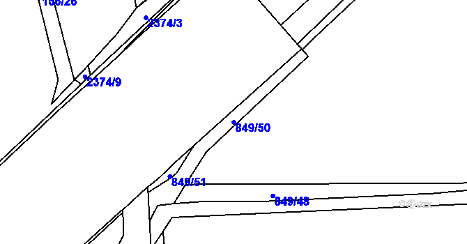 Parcela st. 849/50 v KÚ Beroun, Katastrální mapa