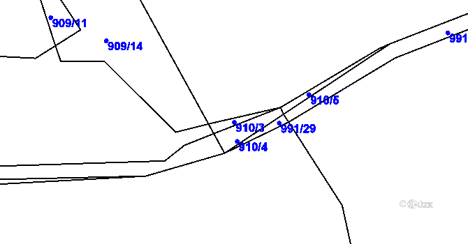 Parcela st. 910/3 v KÚ Beroun, Katastrální mapa