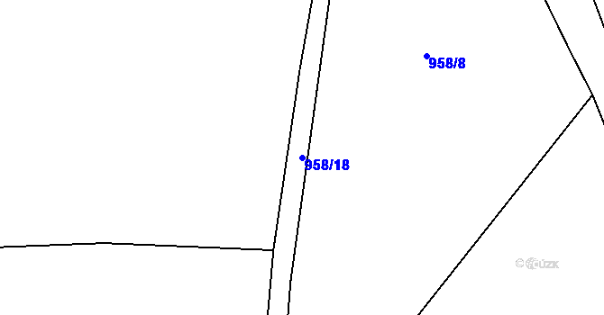 Parcela st. 958/18 v KÚ Beroun, Katastrální mapa