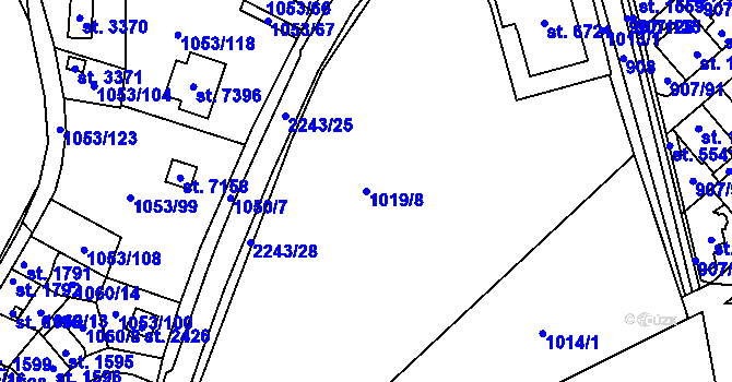 Parcela st. 1019/8 v KÚ Beroun, Katastrální mapa